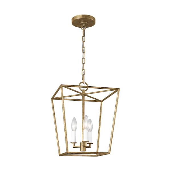 Generation Lighting - Viota Small 3-Light Casted Gild Finish Dining Room Entry Hallway Transitional Pendant Light