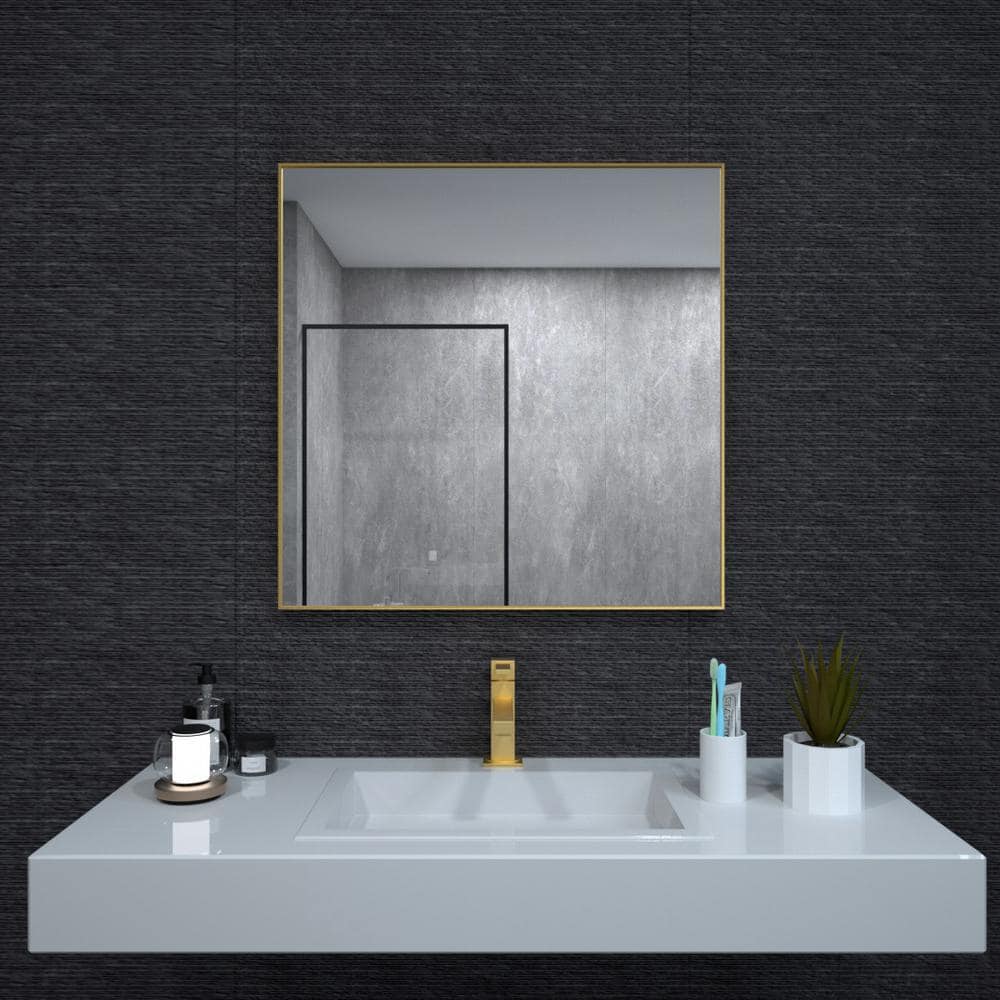 niveal Aura 30 in. W. x 30 in. H Rectangular Framed Wall Bathroom ...