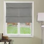 Daily Grey Cordless Light Filtering UV Protection Polyester Roman Shades 33 in. W x 64 in. L