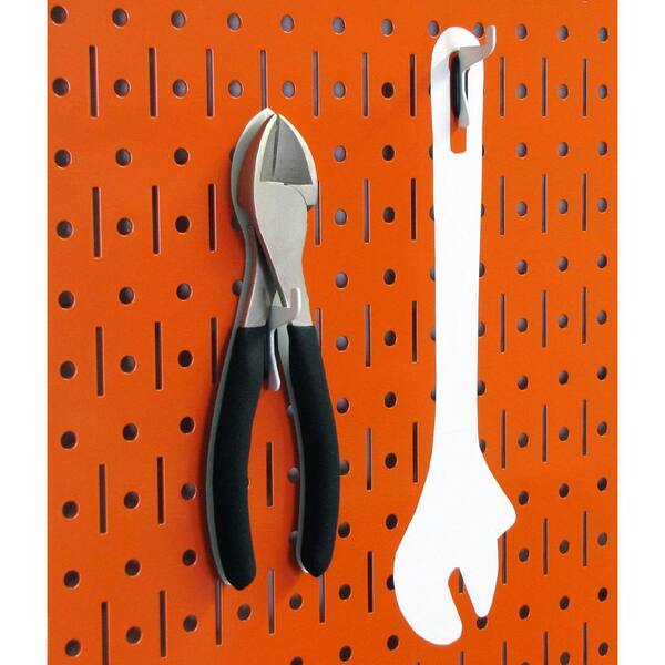 Wall Control 4 Feet Metal Pegboard Standard Tool Storage Kit - Orange Toolboard (Black)