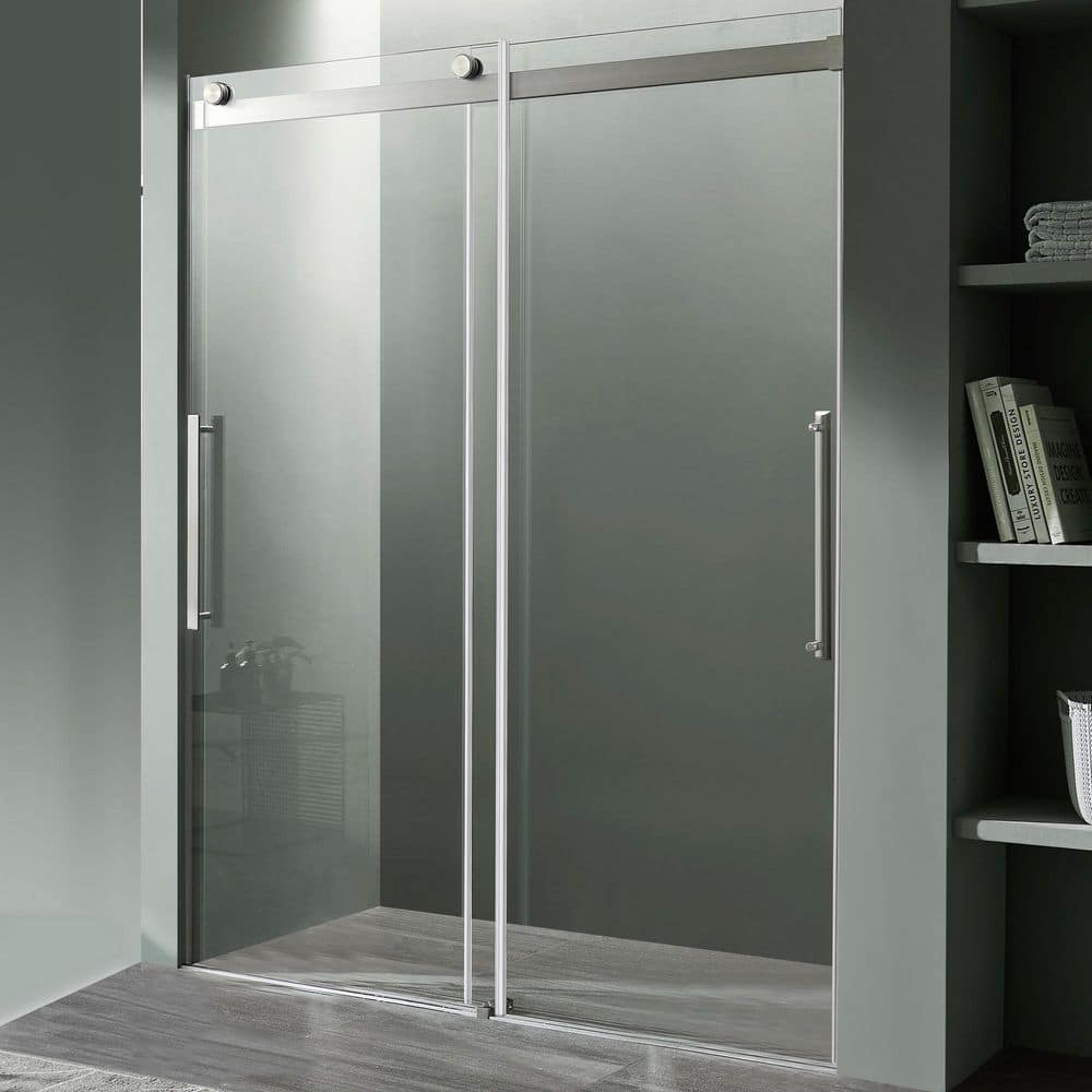 SDHDX 76 in. x 60 in. Frameless Shower Door in Brushed Nickel with Tempered Clear Glass price history on PriceWatchPro