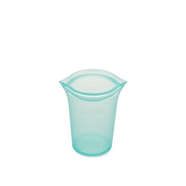 Zip Top Reusable Silicone Containers Teal Set of 8