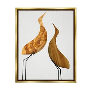 Modern Rustic Tree Patterned Birds Abstract by Daphne Polselli Floater Frame Animal Wall Art Print 31 in. x 25 in.