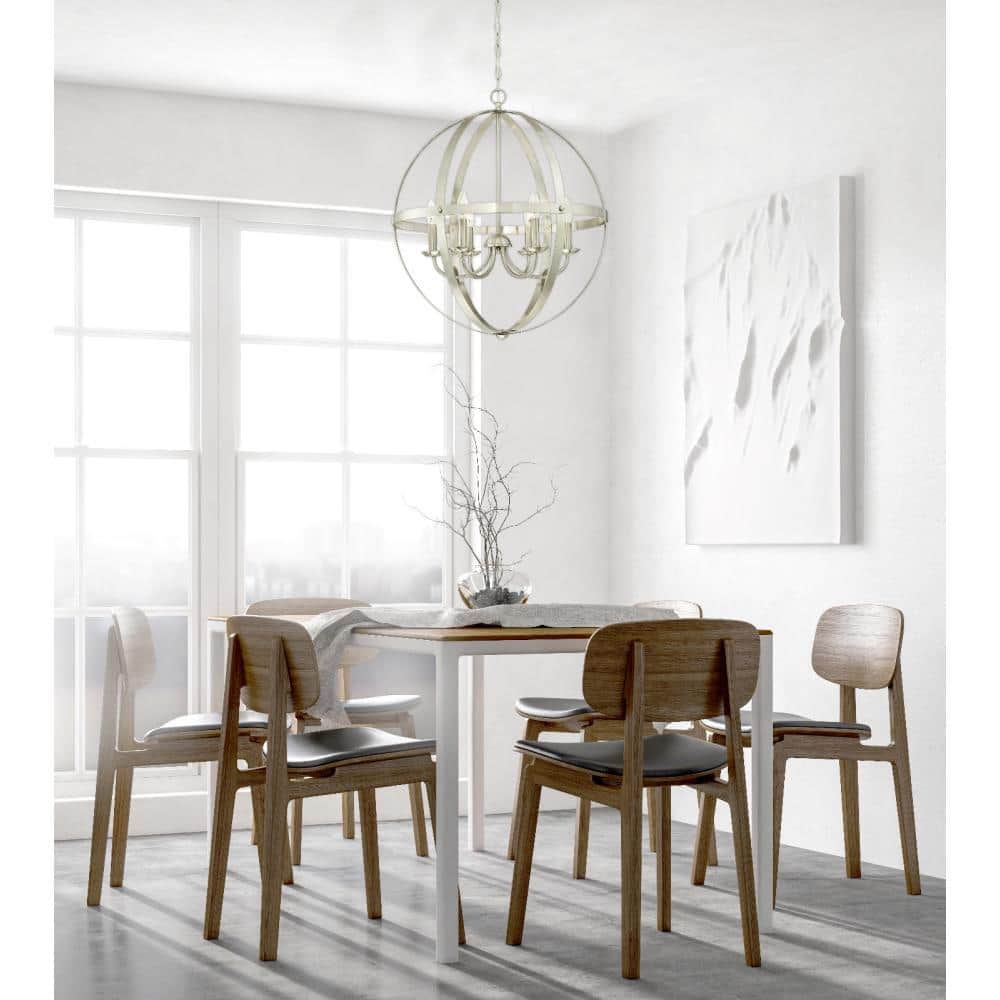 Traditional Brushed Nickel 6-Light Candle Chandelier