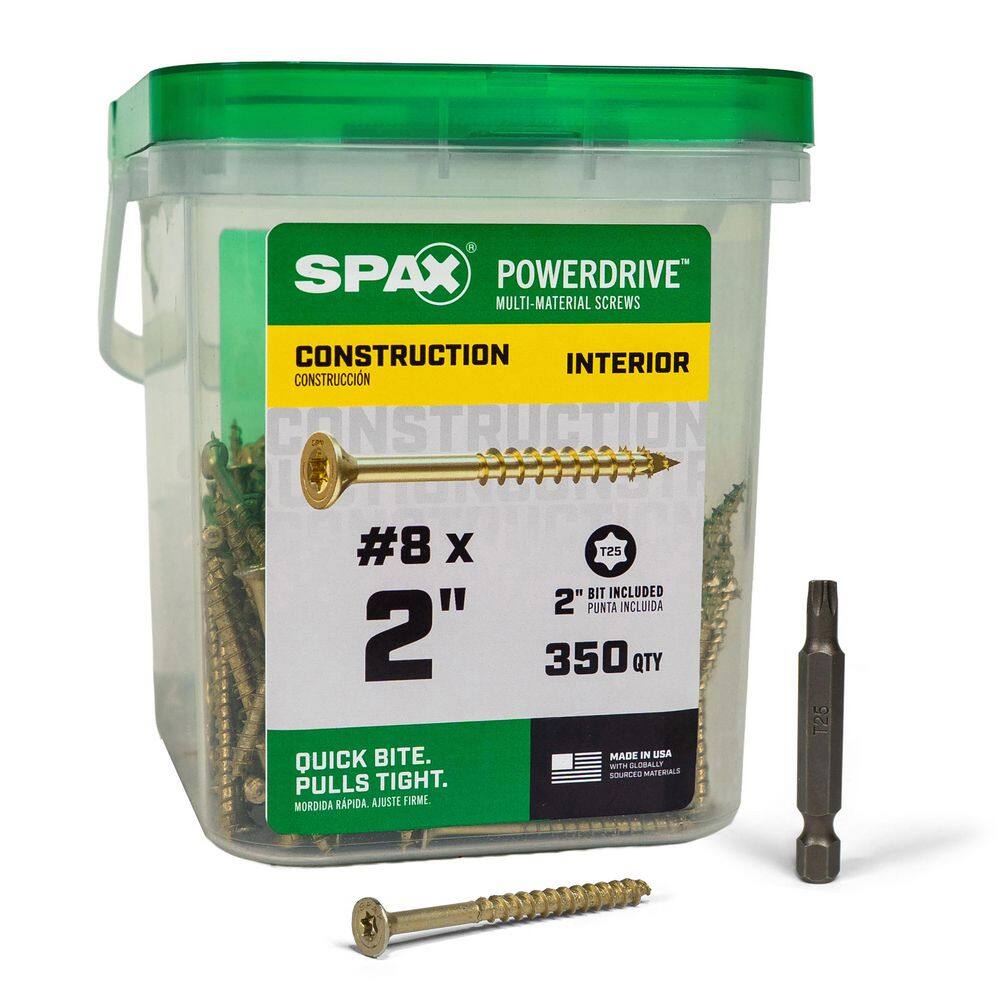 "#8 x 1-5/8 in. Tan PowerDrive Exterior T25 T-Star Flat Head Construction Screw (110 pcs)" price history on PriceWatchPro