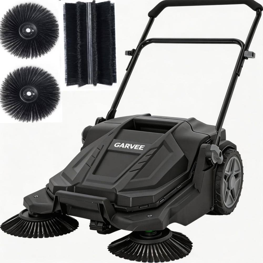 "Heavy Duty Walk-Behind Manual Floor Sweeper 25.6"" Sweeping Width, Non-Electric, Adjustable Folding Handle" price history on PriceWatchPro