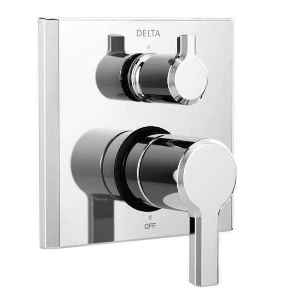 Delta Pivotal 2-Handle Wall-Mount 3-Setting Integrated Diverter Trim Kit in Chrome (Valve Not Included)