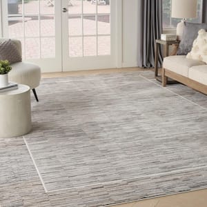 Desire Charcoal Grey 9 ft. x 12 ft. Abstract Contemporary Area Rug