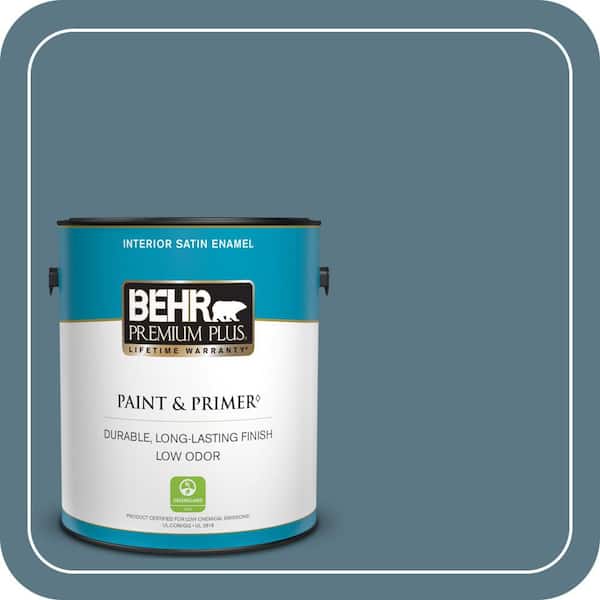 BEHR PREMIUM PLUS 1 gal. #PPU13-03 Catalina Coast Satin Enamel Low Odor Interior Paint & Primer