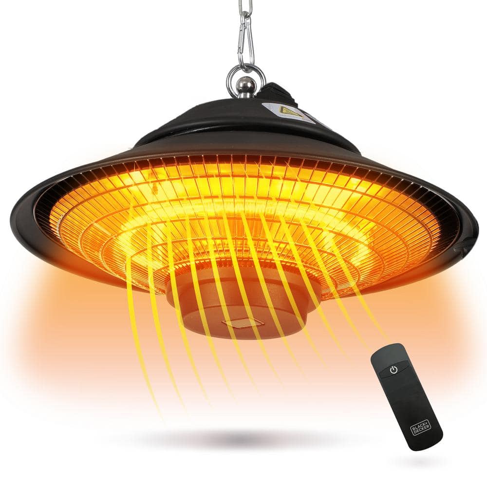 Black Electric Ceiling Mounted Patio Heater with Carbon Tube