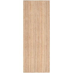 Natural Fiber Beige 2 ft. x 8 ft. Striped Runner Rug