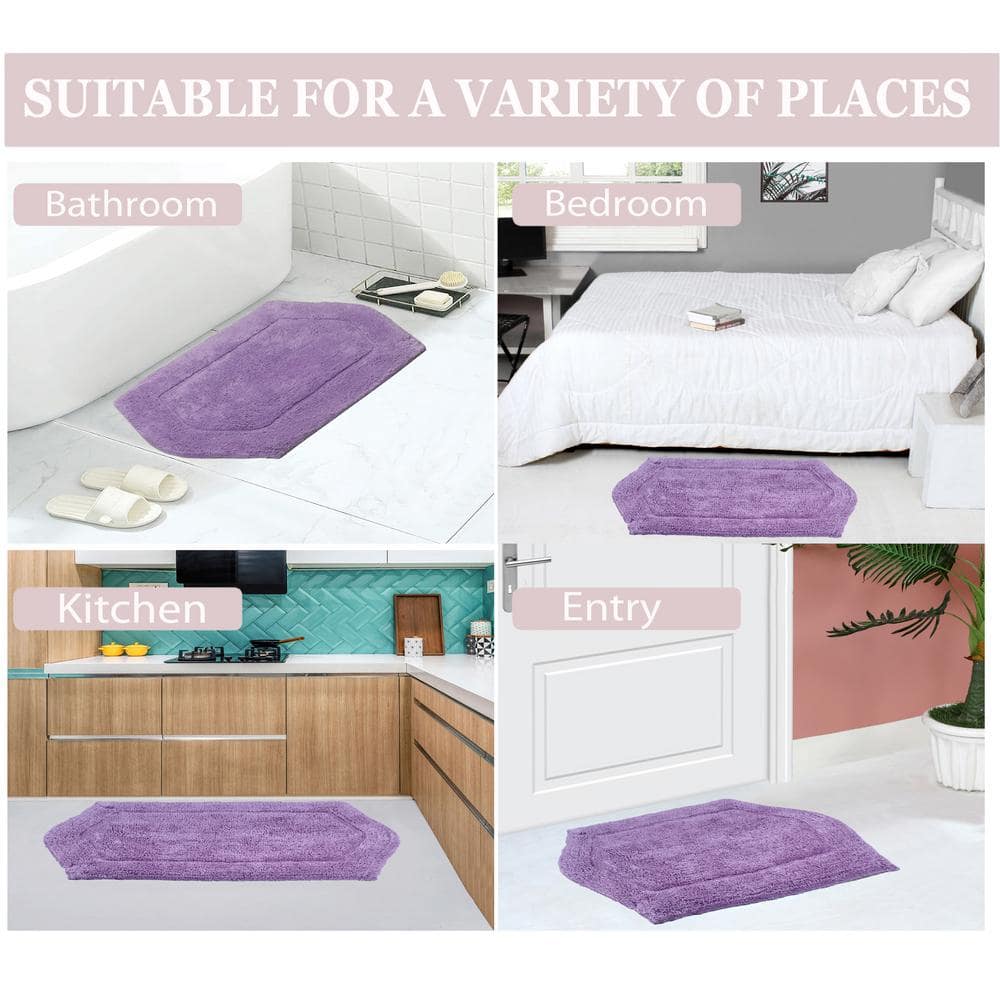 Waterford Collection Purple Cotton Tufted Bath Rug