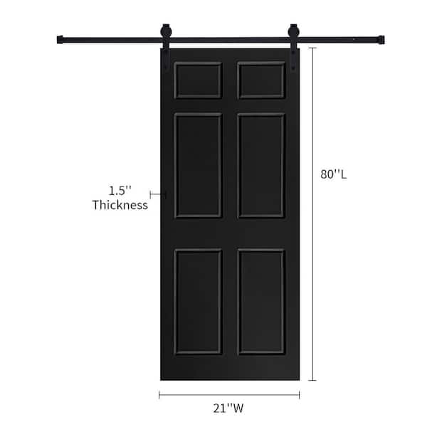 Modern 5-Panel 21 in. x 80 in. MDF White Barn Sliding Door With Hardware kit
