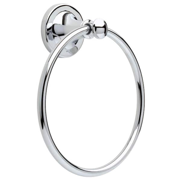 Delta Silverton Wall Mount Round Closed Towel Ring Bath Hardware Accessory in Polished Chrome