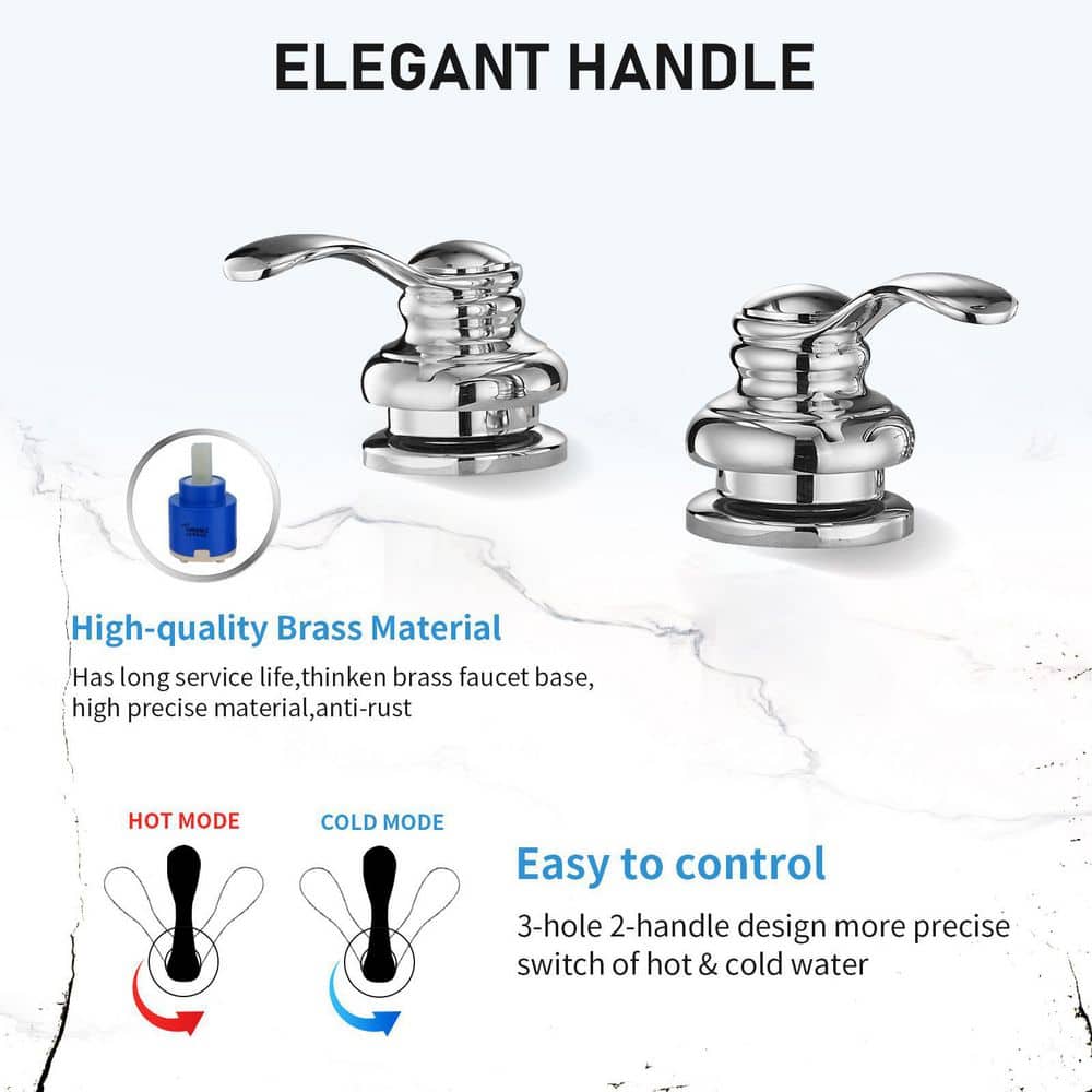 Chrome Polished 8-Inch Waterfall Widespread Bathroom Faucet