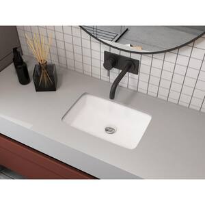 21.5 in. Ceramic Rectangular Undermount Bathroom Sink in White with Overflow Drain
