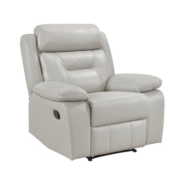 Lazzara Emillia Silver Leather Manual Recliner