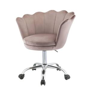 Micco Rose Quartz Velvet and Chrome Velvet Office Chair