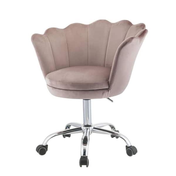 Acme Furniture Micco Rose Quartz Velvet and Chrome Velvet Office Chair