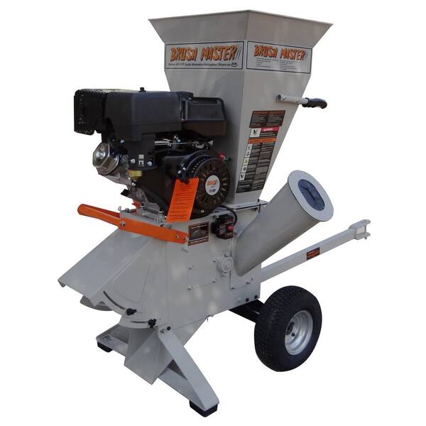Brush Master 5 in. x 3.5 in. 15 HP Gas Powered Commercial Duty 420cc Chromium Feed 120 Volt Electric Start Wood Chipper-Shredder