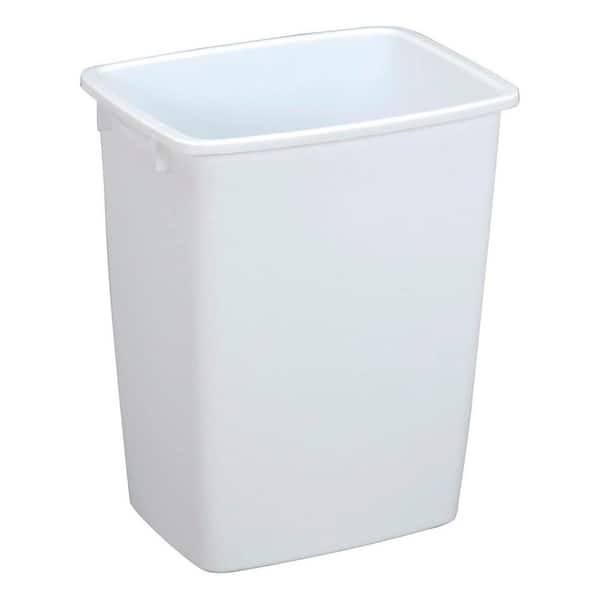 Open Top Wastebasket, Bathroom Trash Can, 36 Qt White