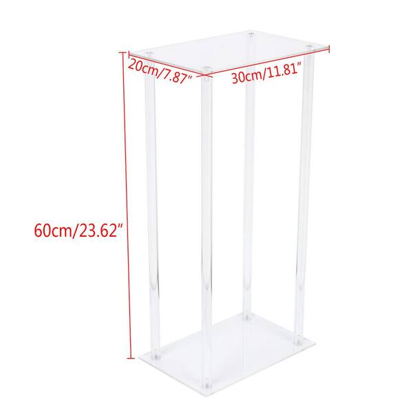 YIYIBYUS 23.62 in. Tall Indoor/Outdoor Clear Acrylic Plastic Round Plant  Stand (1-Tiered) OT-ZJGJ-4823 - The Home Depot