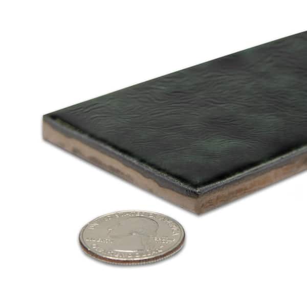 Merola Tile Menorca Black 3 in. x 13 in. Ceramic Wall Tile (6.44