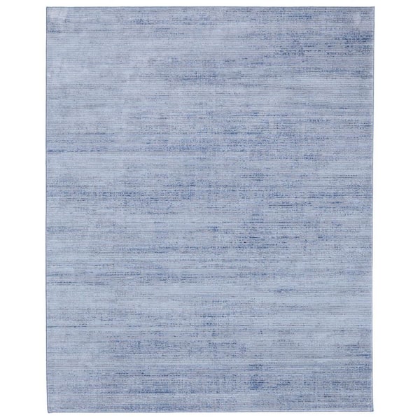 HomeRoots 8 ft. x 10 ft. Blue, Ivory Solid Color Area Rug