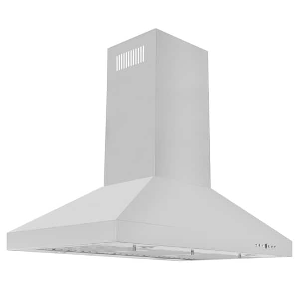 ZLINE Kitchen and Bath 30 in. 400 CFM Convertible Island Mount Range Hood in Stainless Steel