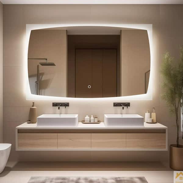 Sxiawe 36 in. W x 60 in. H Rectangular Backlight LED Frameless Wall Mirror Bathroom Vanity Mirror
