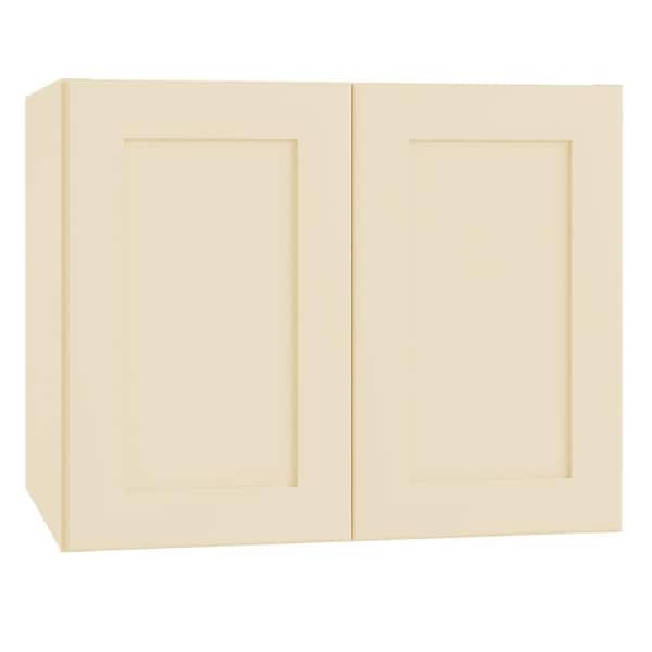 Home Decorators Collection Newport 33 in. W x 24 in. D x 15 in. H Assembled Plywood Wall Bridge Kitchen Cabinet in Blended Cream with Soft Close