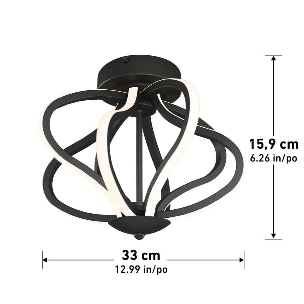 Meridian Modern Black LED Flush Mount Ceiling Light