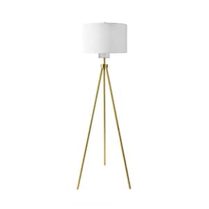Wales 66 in. Gold Floor Lamp with Shade