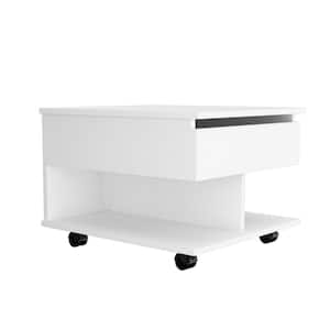 Bernadette 19.6 in. L White 15.3 in. H Rectangle Particle Board Coffee Table with Lift Top