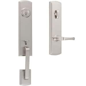 Italian Collection Briona Satin Nickel Dummy Door Handleset with Artino Interior Right-Hand