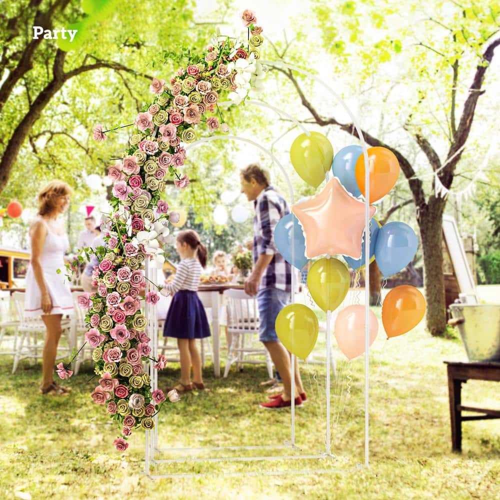White Metal Wedding Arch Backdrop Stand Set of 3