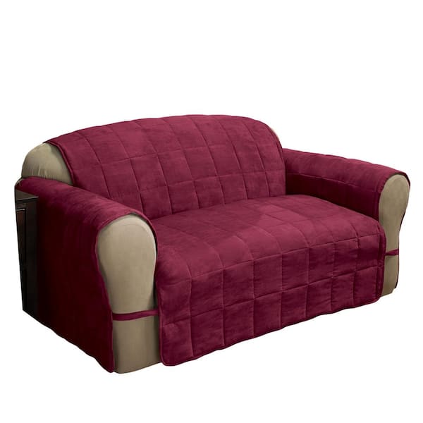Innovative Textile Solutions Burgundy Ultimate Faux Suede Sofa Protector