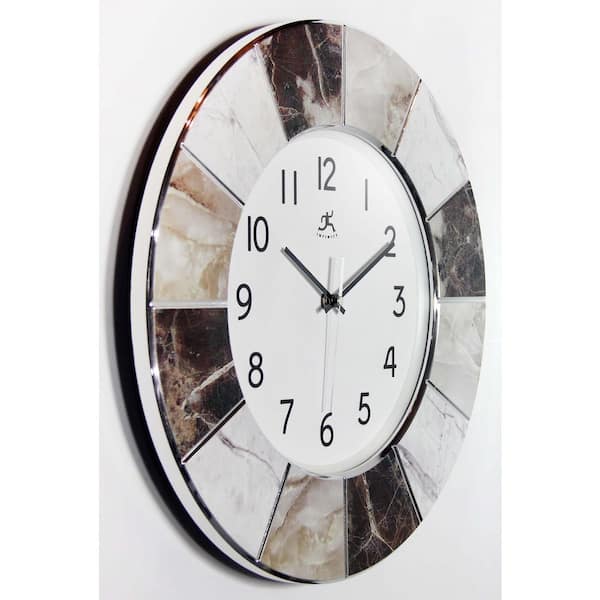 Nature Spring Silver Clock Thermometer Hygrometer - Silver