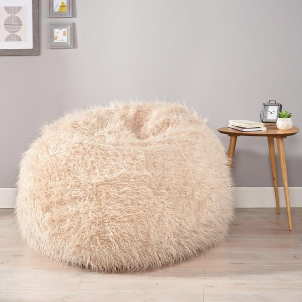 5ft Fur Bean Bag Cover Living Room Furniture Round Soft Fluffy