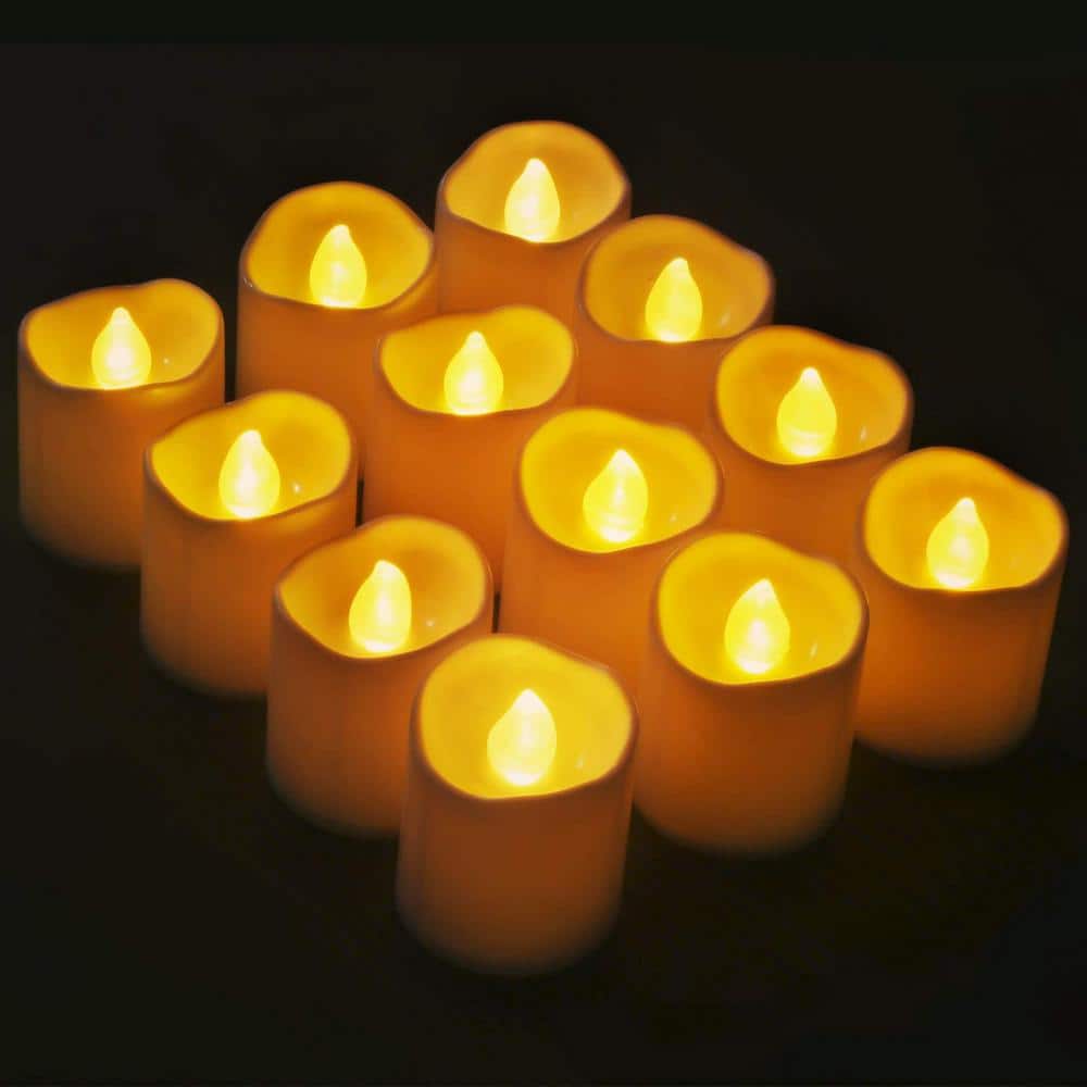 12*Flameless LED Votive Candles bougie Flickering Light Party Wedding Tealight 