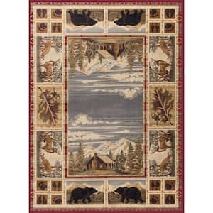 Nature Lodge Red 4 ft. x 6 ft. Indoor Area Rug