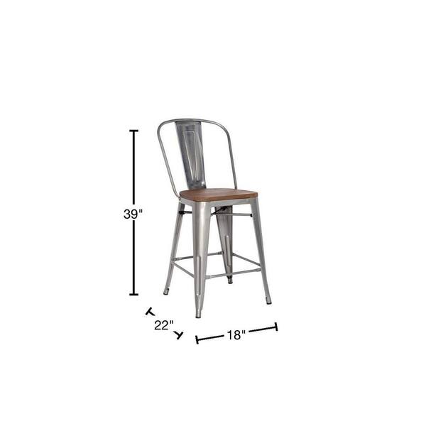 carlisle backed counter stool