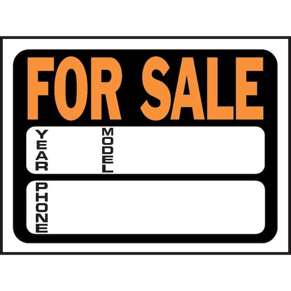 HY-KO 9 in. x 12 in. Plastic Auto for Sale Sign