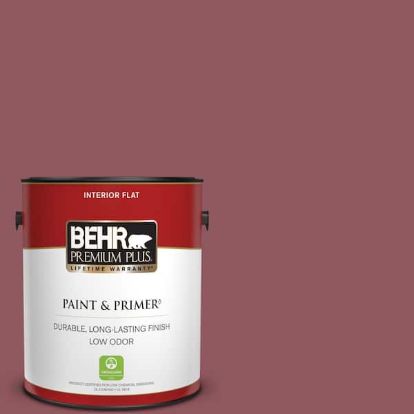 BEHR PREMIUM PLUS 1 gal. #PMD-33 Fragrant Cherry Flat Low Odor Interior Paint & Primer