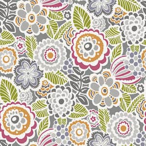 Lucy Multicolor Floral Multicolor Paper Strippable Roll (Covers 56.4 sq. ft.)