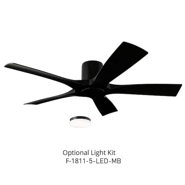Aviator 54 in. Smart Indoor/Outdoor 5-Blade Matte Black Ceiling Fan with Remote Control