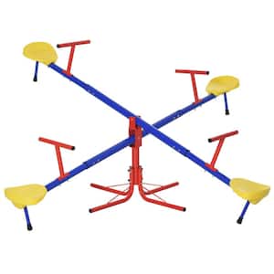 360 Degree Rotation Outdoor Kids Spinning Seesaw Sit and Spin Teeter Totter Outdoor Playground Equipment Swivel Teeter Totter for Backyard