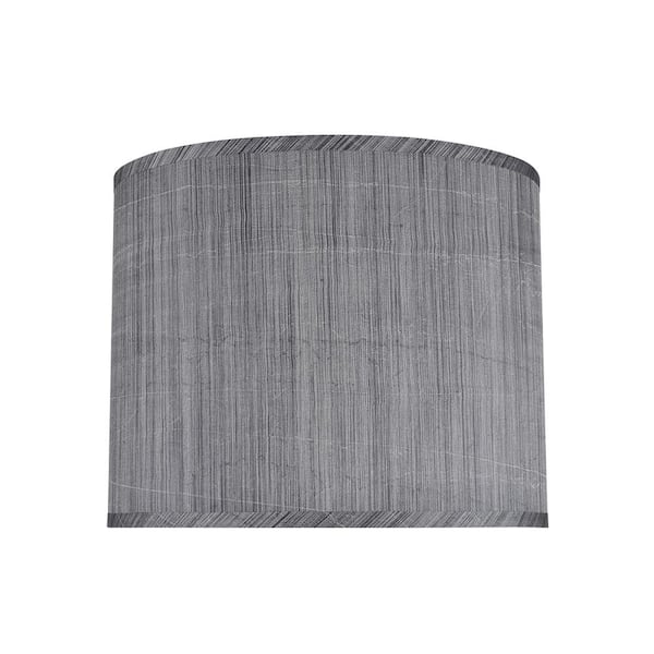 Aspen Creative Corporation 14 in. x 11 in. Grey and Black and Striped Pattern Hardback Drum/Cylinder Lamp Shade