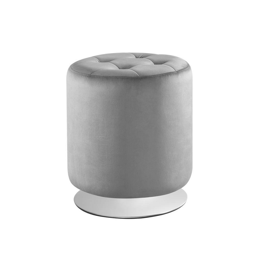 Linon Home Decor Taylor Gray Swivel Ottoman THD04348 The Home Depot