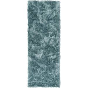 Feather Liza Blue 3 ft. x 7 ft. Modern Shag Runner Rug